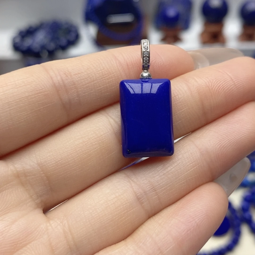 青金石银S925镶嵌颈饰