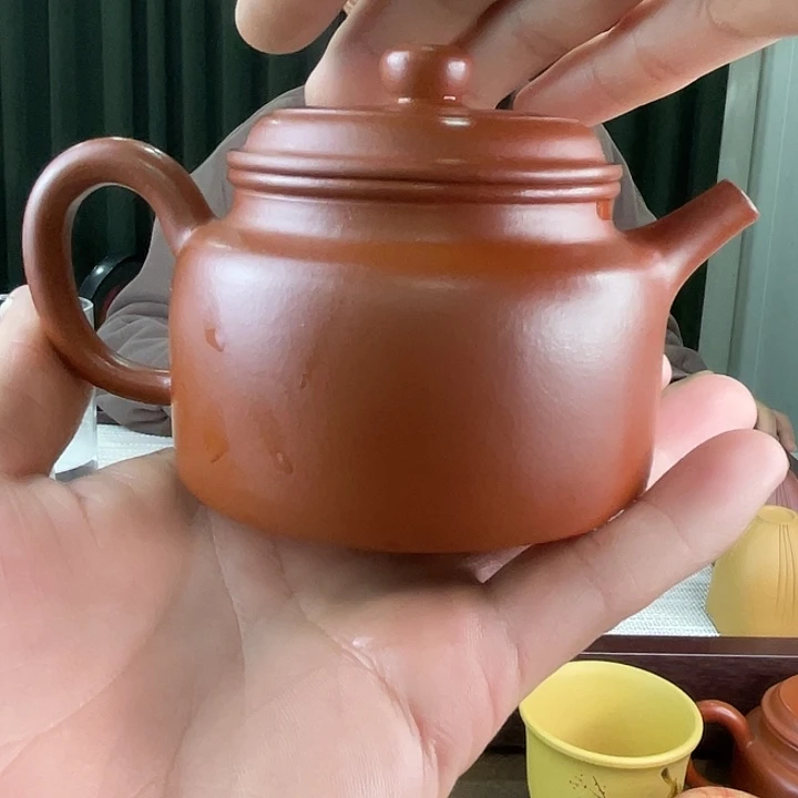 紫砂朱泥德中壶全手工
