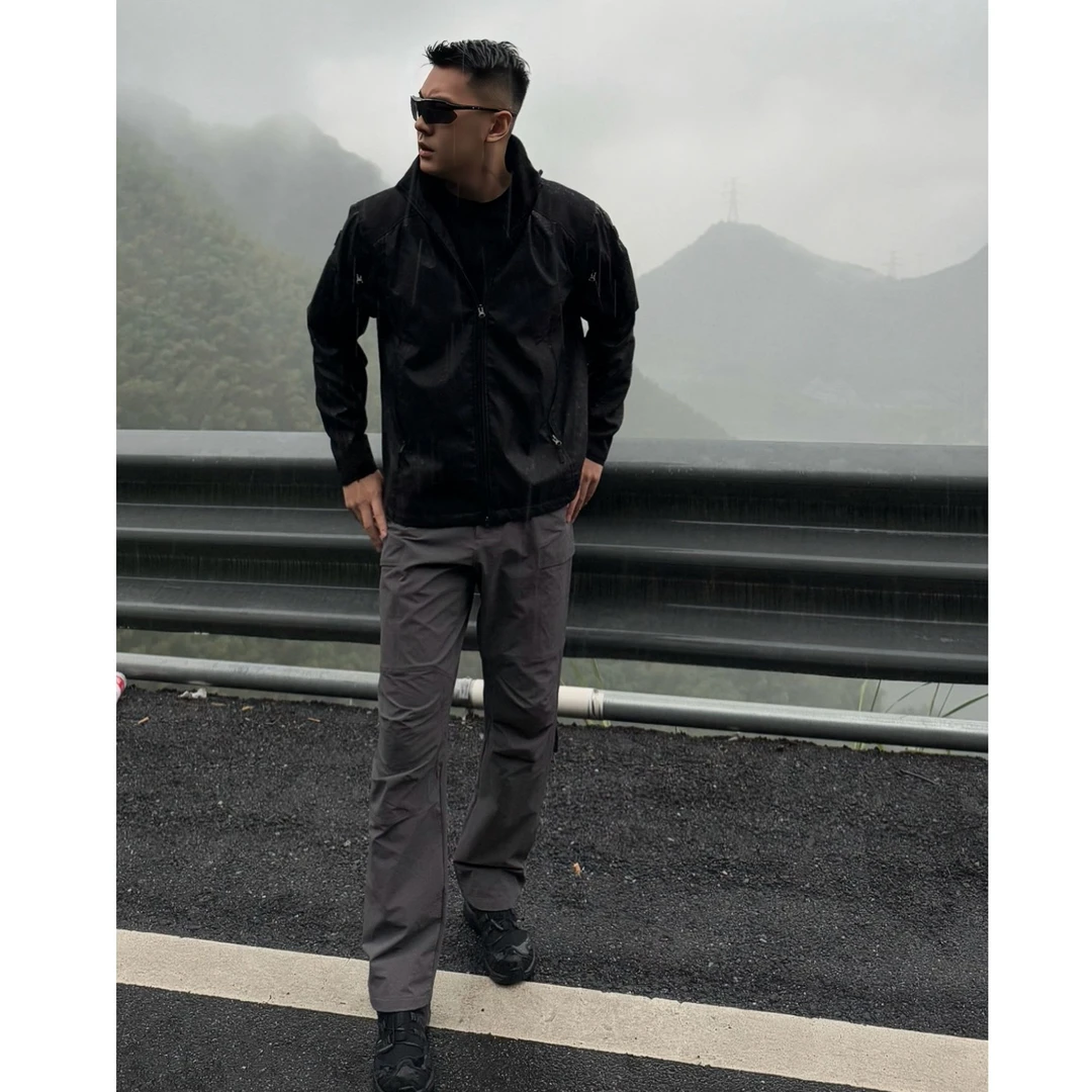 【KE军鸟DRAC战术裤】户外软壳双链登山布春秋直筒拼接休闲裤