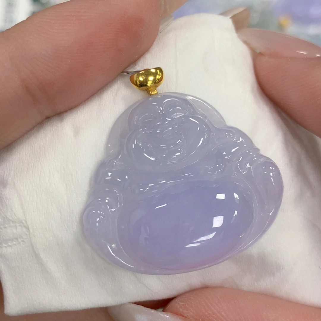 颈饰18K金镶嵌翡翠