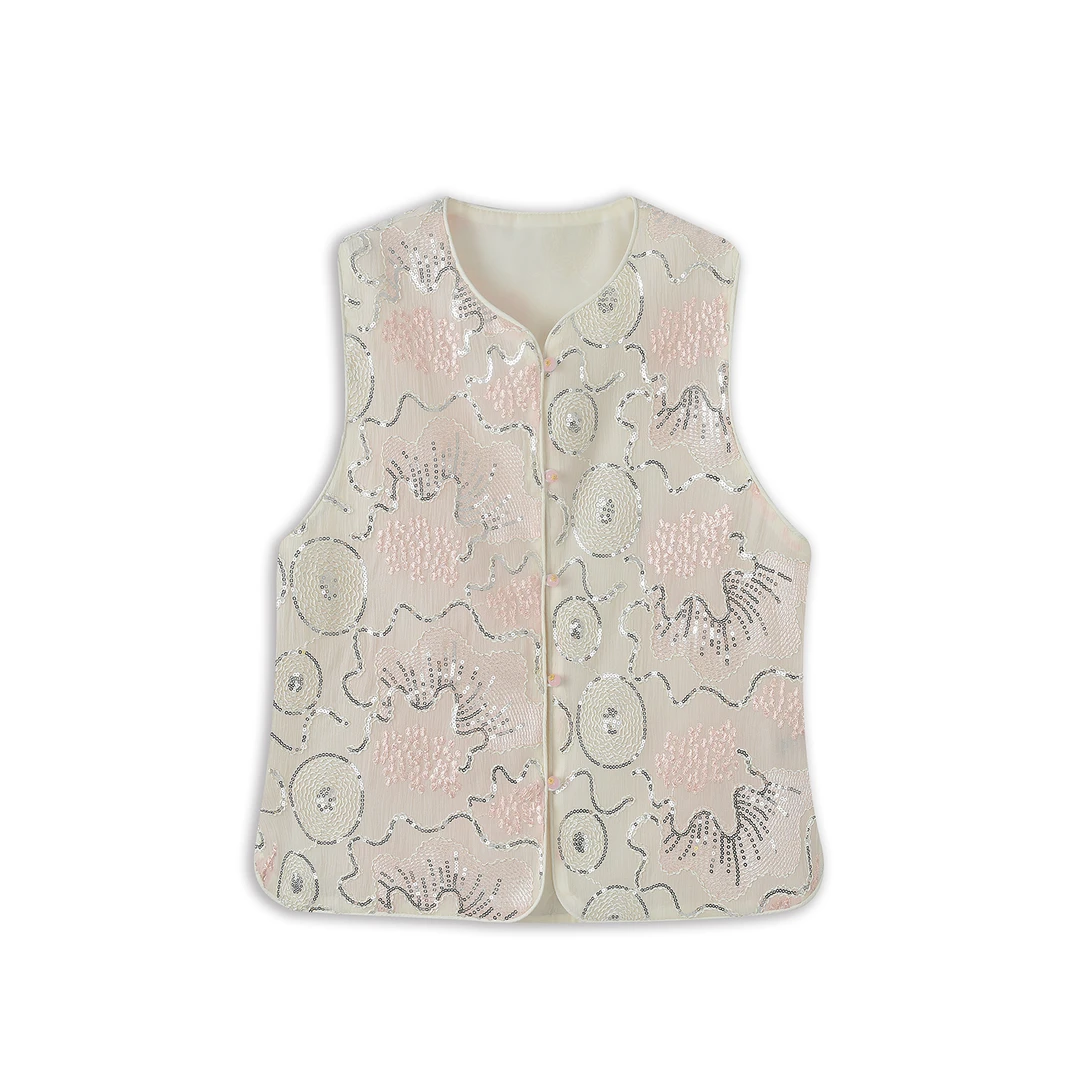 【粉盐奶盖】2025年新中式马甲重工刺绣款马甲减龄百搭中国风马甲