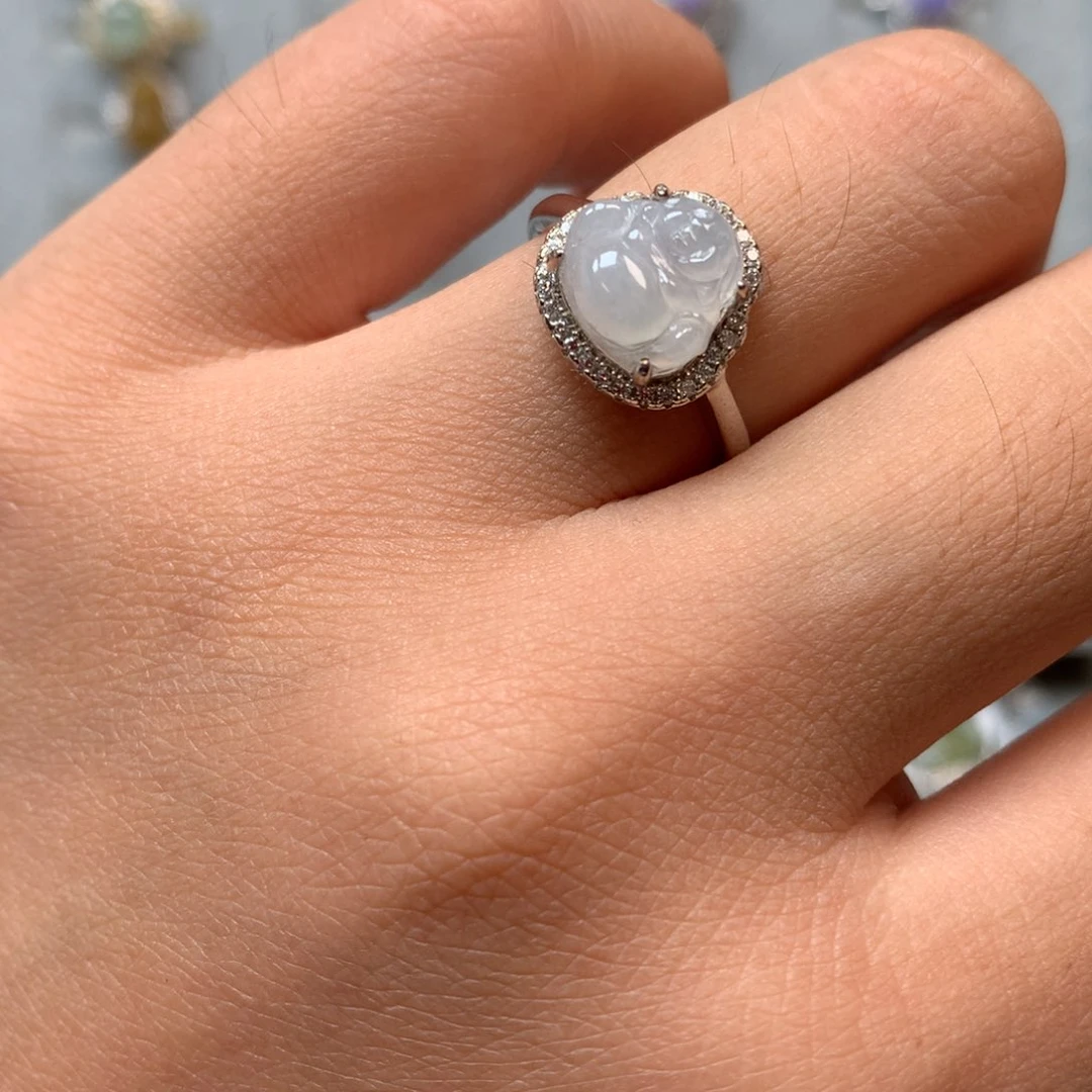 翡翠银S925镶嵌吊坠(不含链)戒指