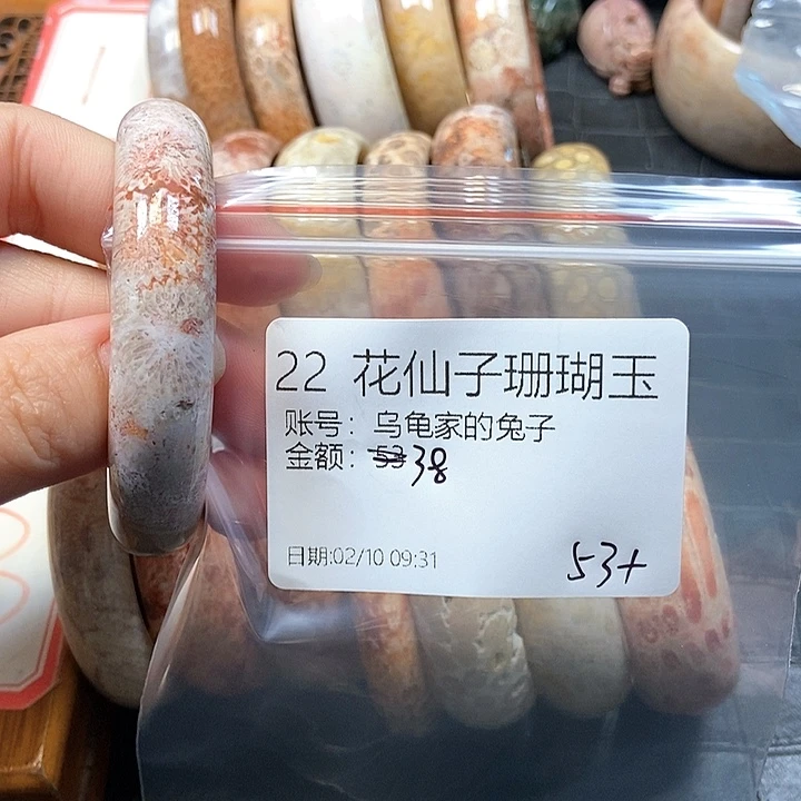 硅化珊瑚（珊瑚玉）手镯未镶嵌乌****子22