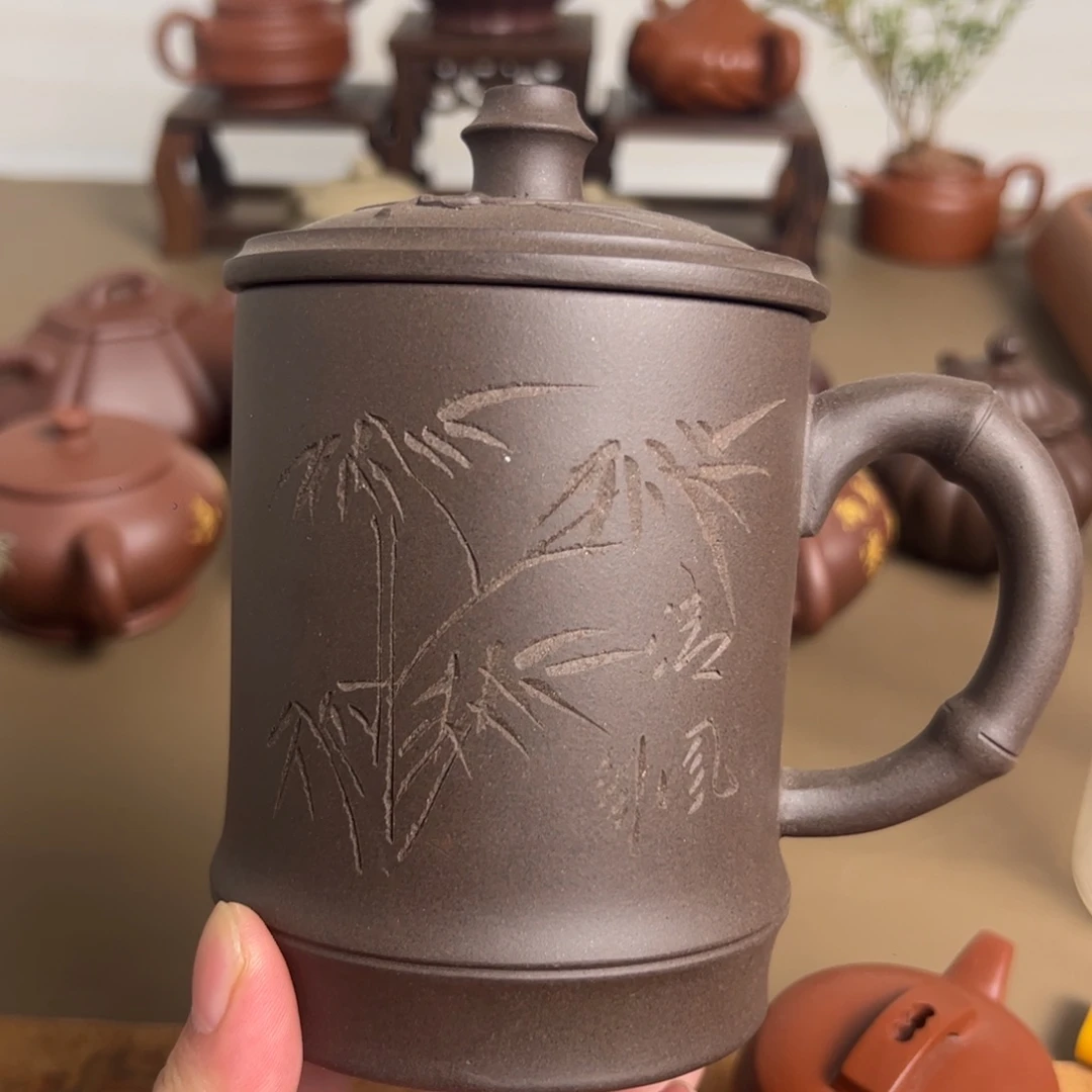 茶壶紫砂半手工老板杯500cc