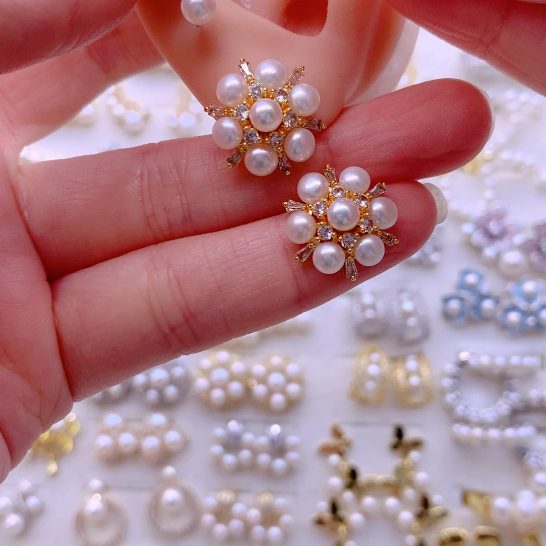 合金耳饰淡水珍珠