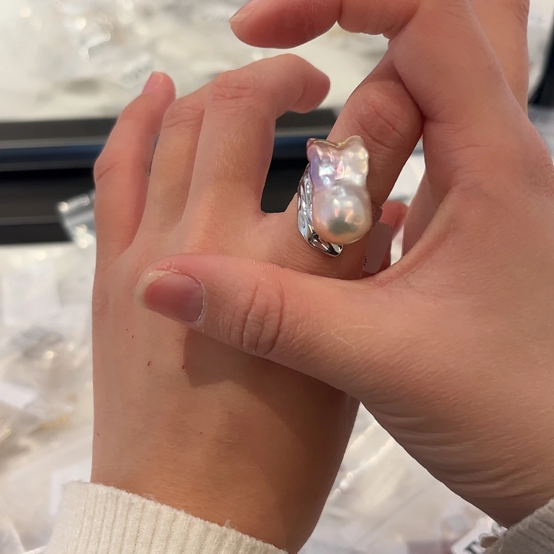 淡水珍珠戒指合金