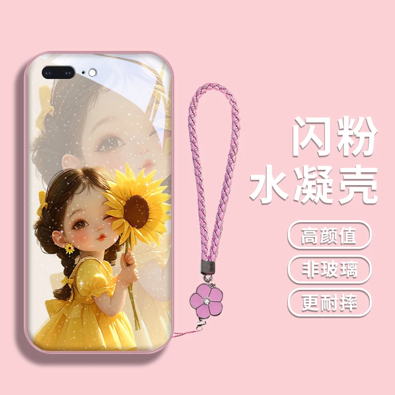 漫画女孩适用苹果7plus水凝手机壳iphone7/6/6sp超萌壳8plus女款