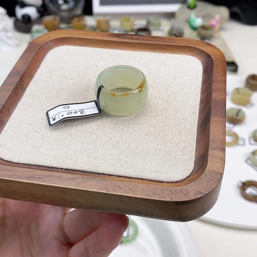 和田玉未镶嵌戒圈F88飘糖墩墩19.1不退换