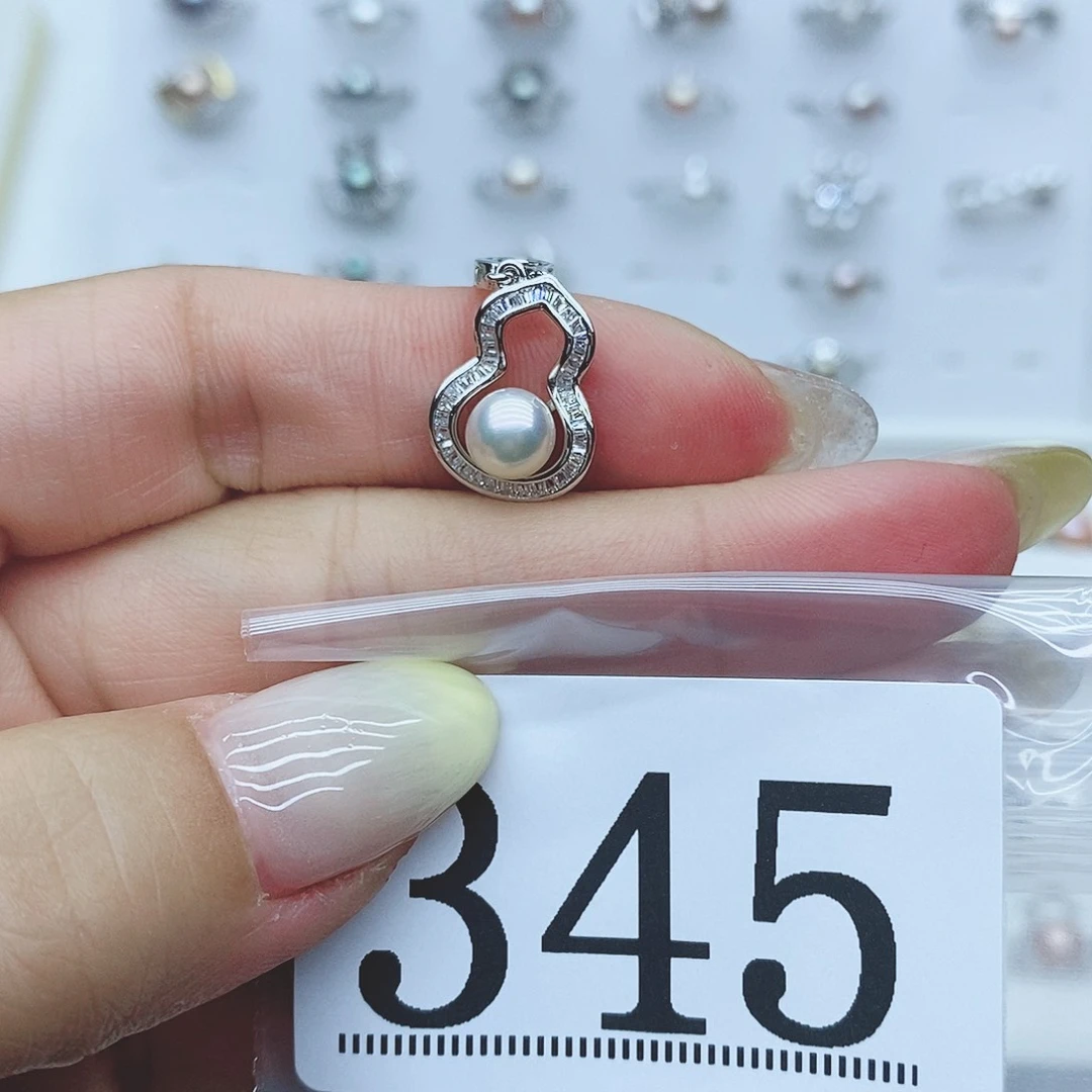 潜***伏戒指银S925镶嵌淡水珍珠345