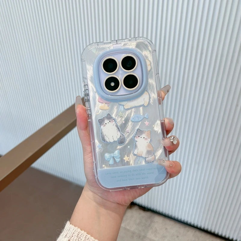 适用红米note15手机壳新款note15pro卡通鱼干猫咪note15pro+防摔