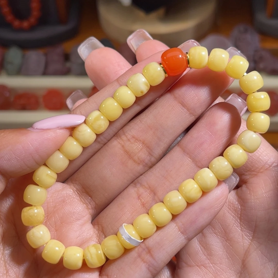 未镶嵌蜜蜡手串7mm