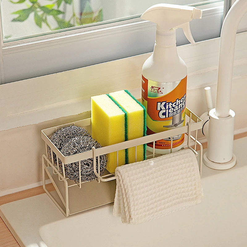 摩登主妇抹布沥水架厨房家用不锈钢多功能海绵收纳架水龙头置物架