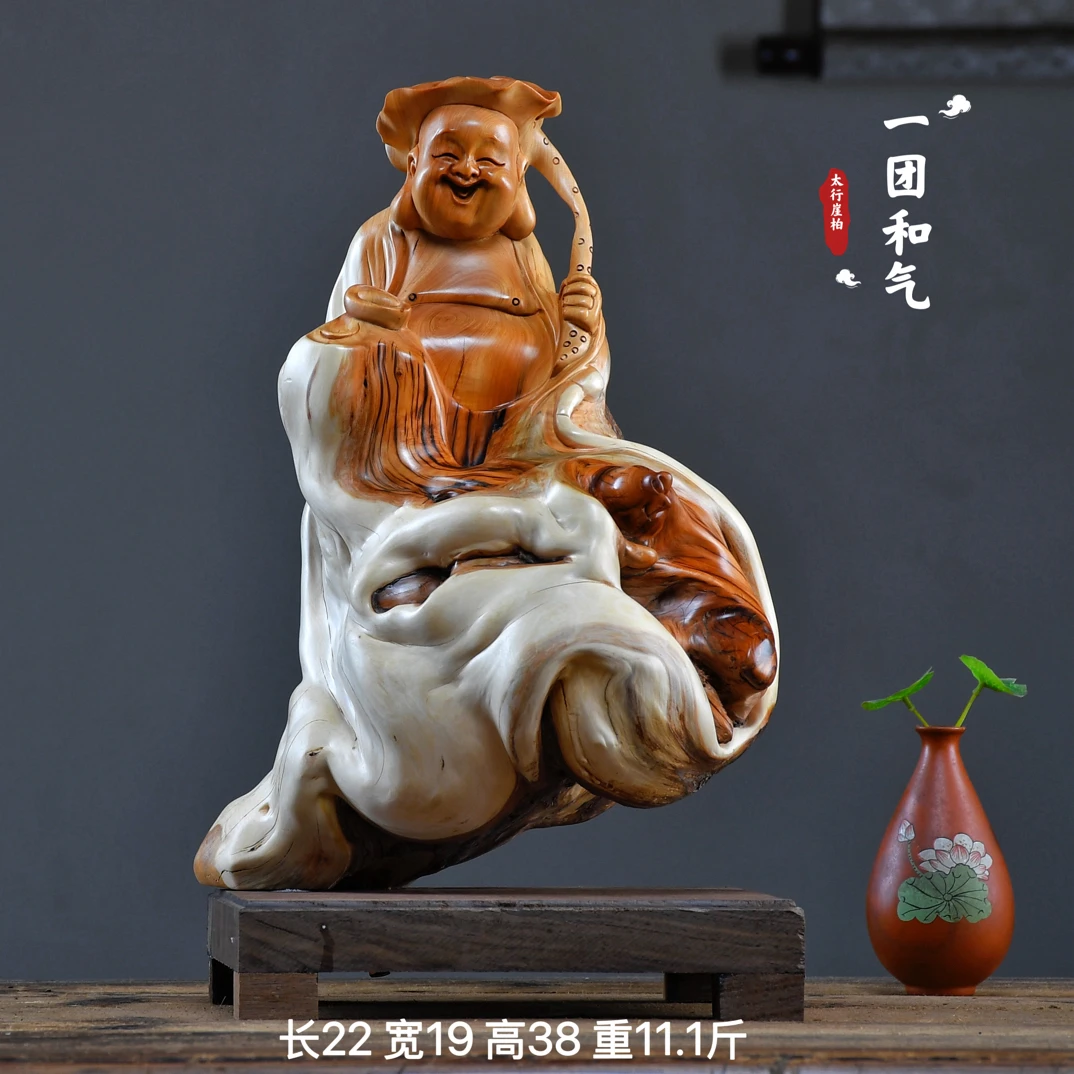 太行崖柏根雕摆件寿星弥勒佛达摩财神观音天然随型木雕雕件工艺品
