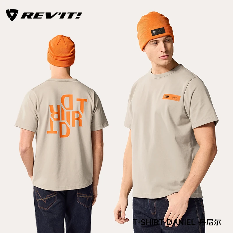 REVIT T恤半袖摩托车骑行服男棉感弹力透气通勤休闲圆领短袖时代