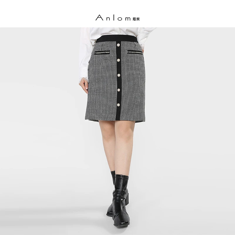 Anlom/娅奴半身裙女春秋新款气质通勤修身时尚短裙女