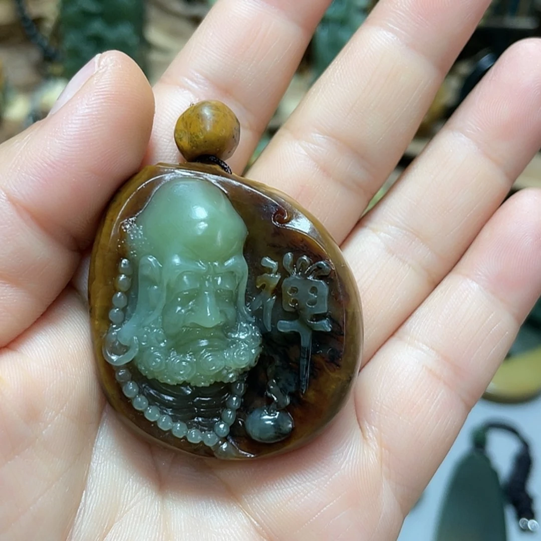 【闪购商品】未镶嵌岫岩河磨玉（透闪石质玉）挂件用****3