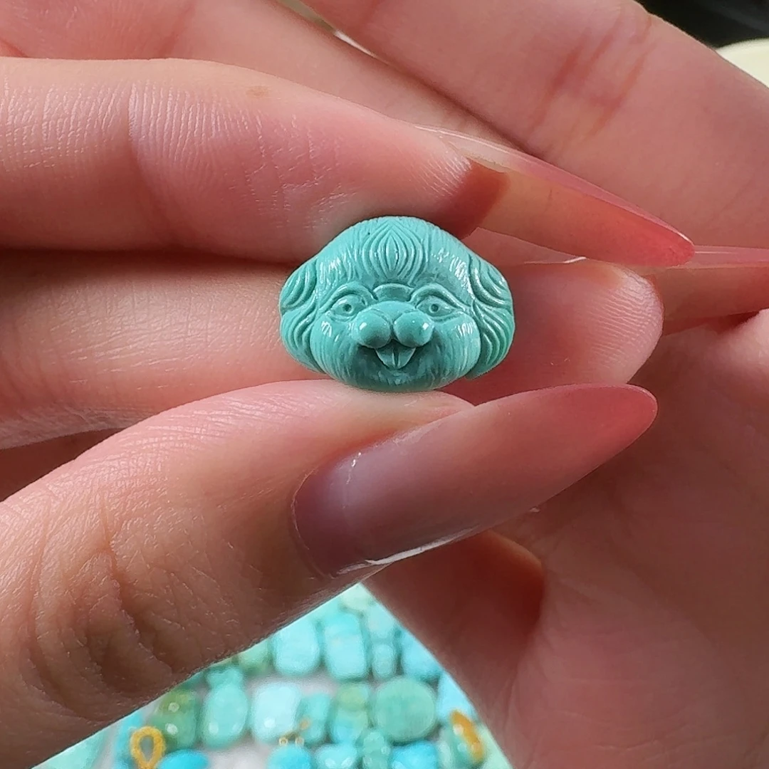绿松石未镶嵌吊坠(不含链)小狗头