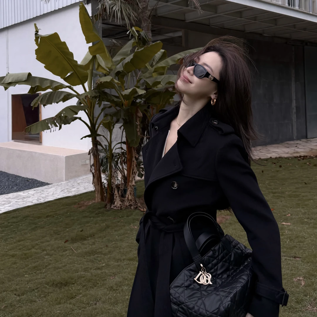 王嬛嬛MsLime【竹影 】山羊绒&羊毛腰带毛呢外套HD2C0830秋冬服装