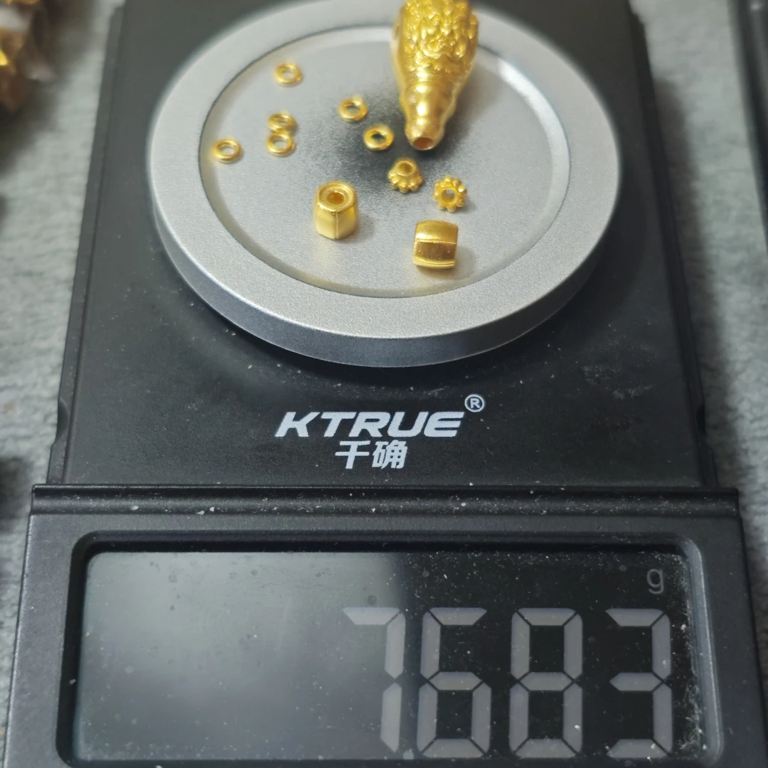 足金999三通弟子珠黄金文玩配饰