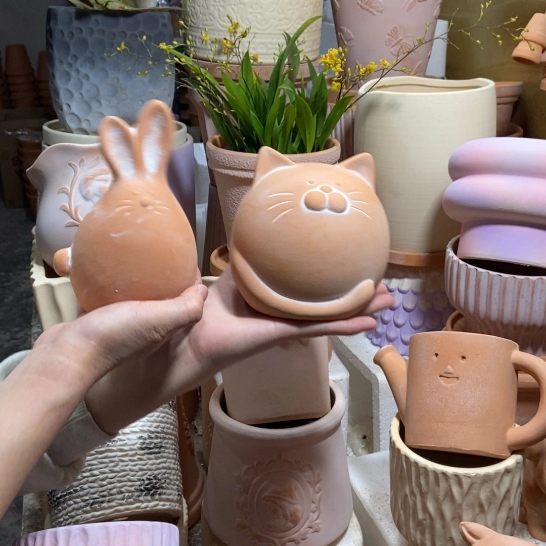 摆件 萌宠猫+长耳朵兔 2只一对