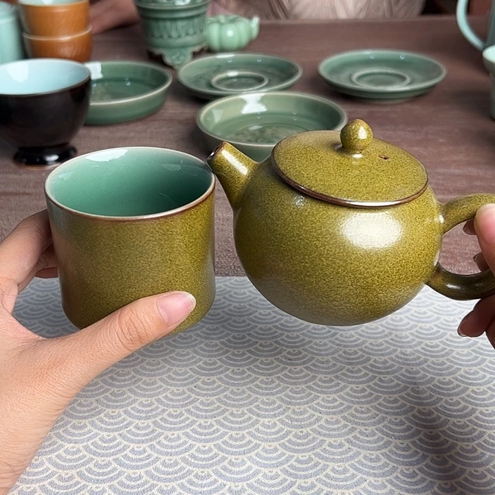 龙泉云间青瓷小米茶器