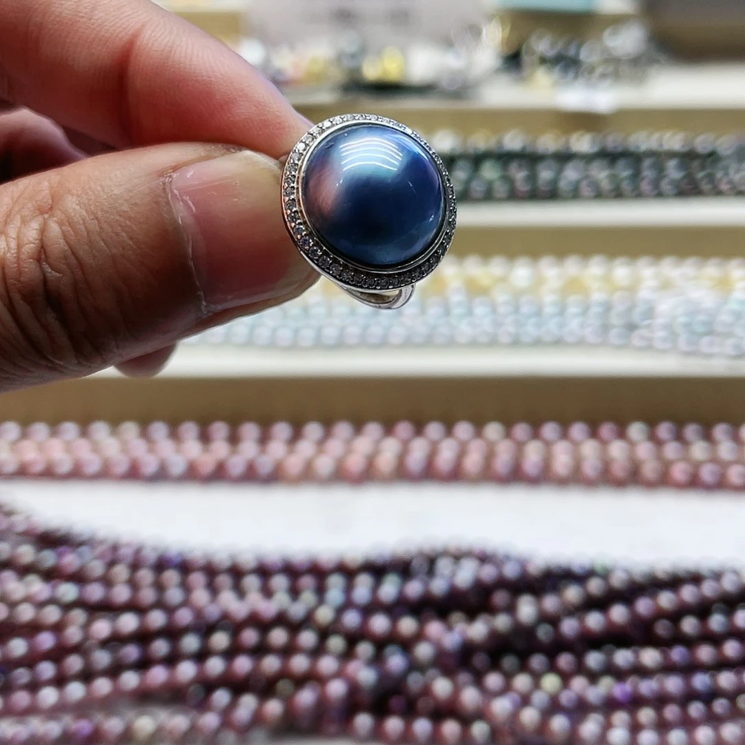 拼合珍珠（马贝珠）戒指银S925镶嵌