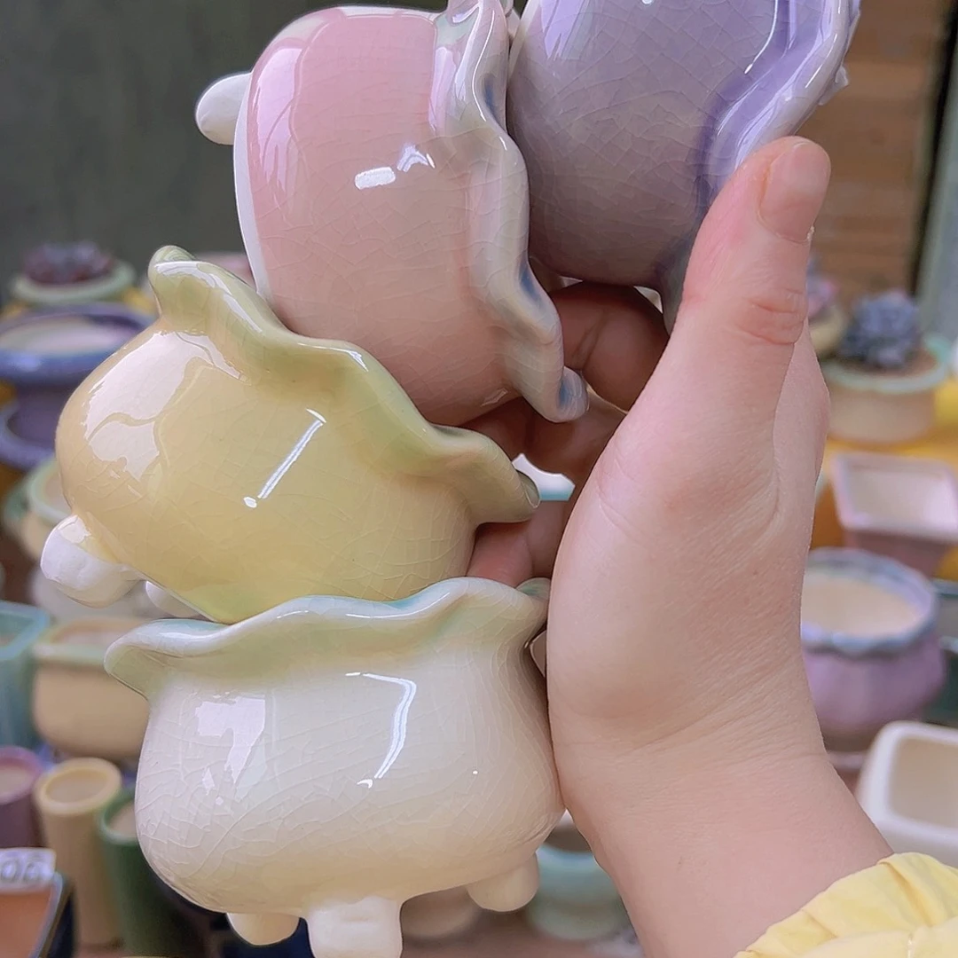 红陶陶瓷花盆当场满12包邮