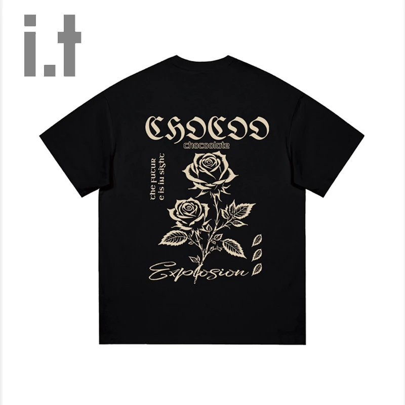 i.tCHOCOOLATE背面大印花满印美式男女情侣装潮流T暴重工三本t恤