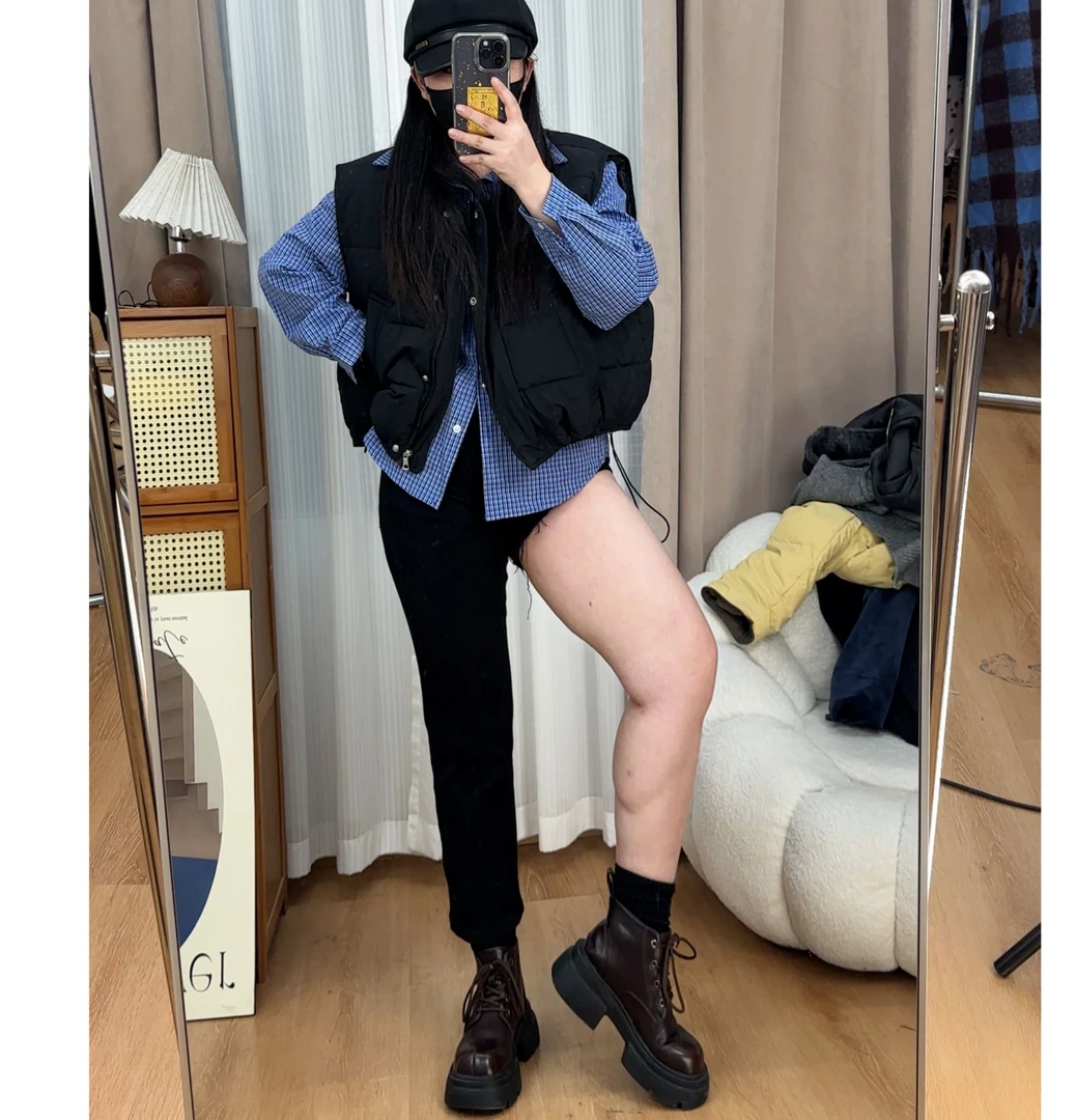 小个子直筒牛仔裤女2025秋季窄版四面弹高腰显瘦胖mm大码九分裤