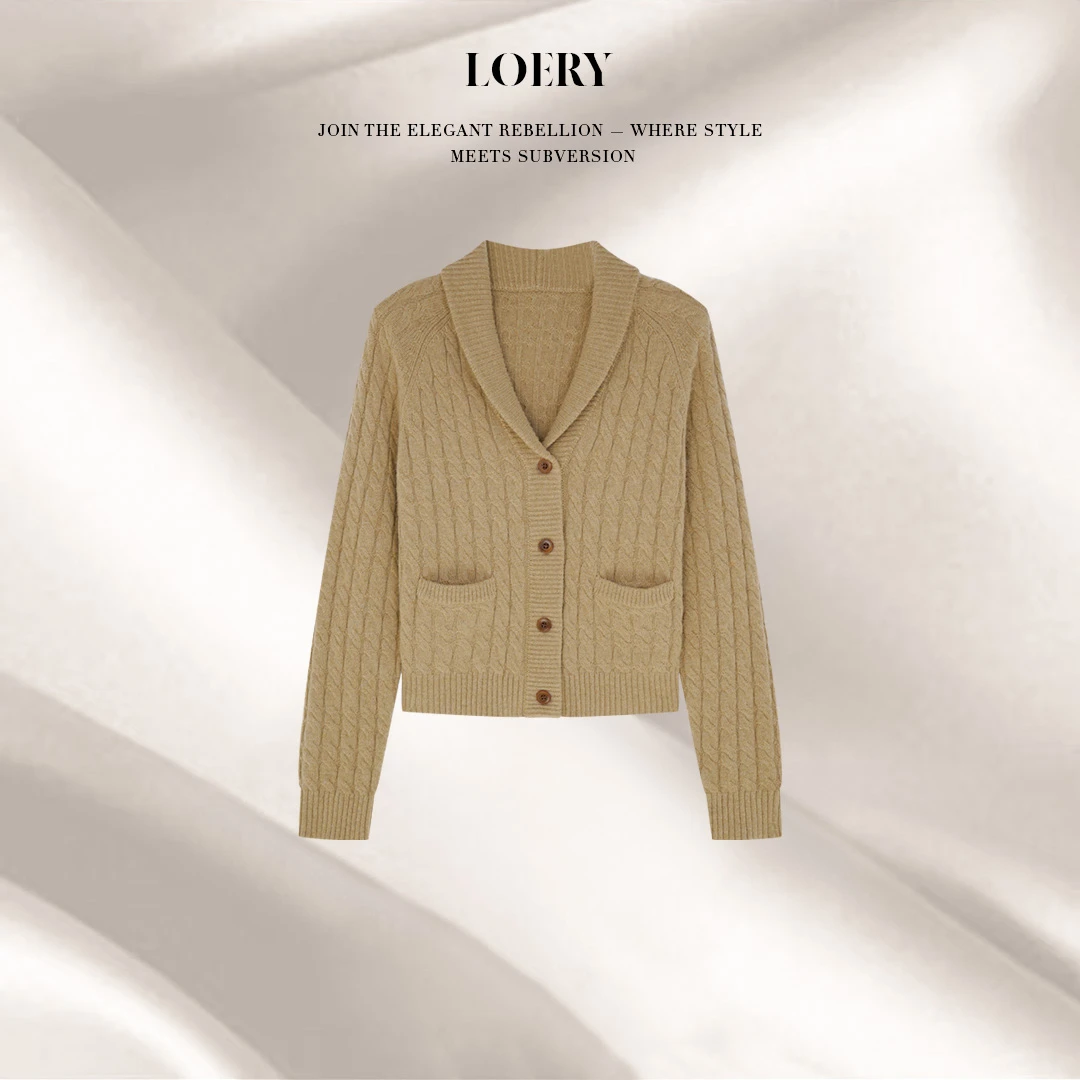 LOERY【韩系小调编号207】立体绞花软糯粗针加厚羊毛毛衣-12816