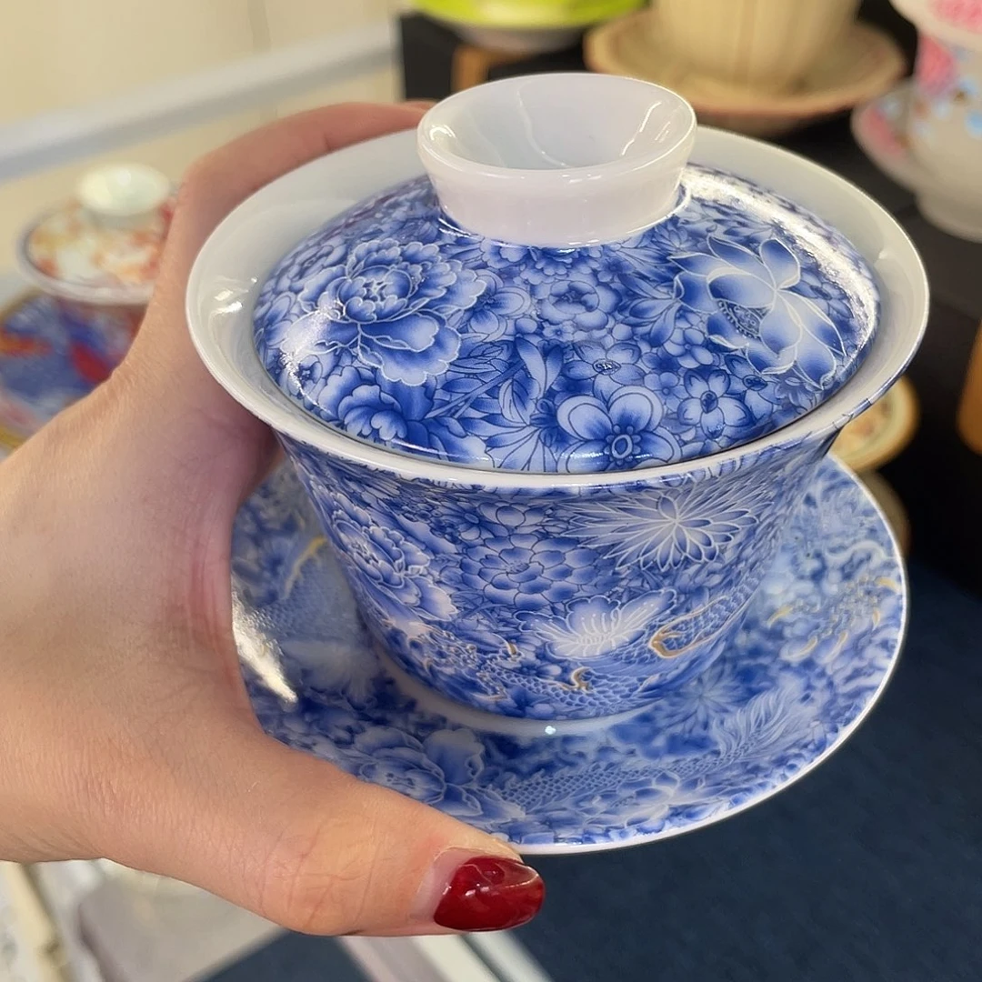 陶景德陶瓷盖碗茶具