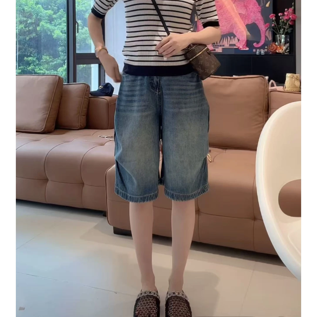 徐靖靖【俏皮牛仔】5分短裤夏新款宽松洋气百搭休闲直筒裤子2506086