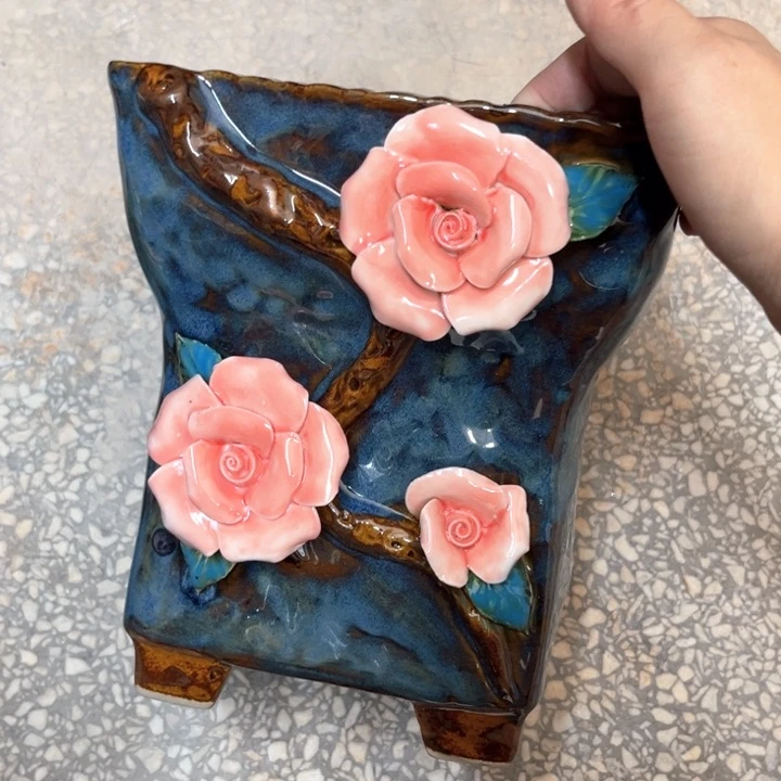 紫砂花盆粗陶材质多肉花盆