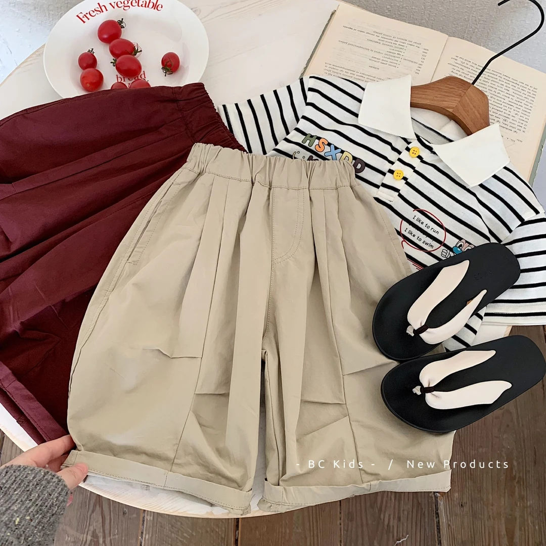 BC 2025夏季新款运动裤男童棉裤中裤韩版五分裤H0173