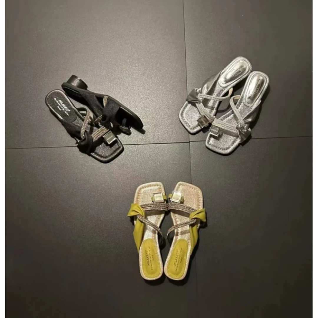 夏季新款爆款交叉水钻套趾装饰扣时尚百搭气质款网红风凉拖DY420