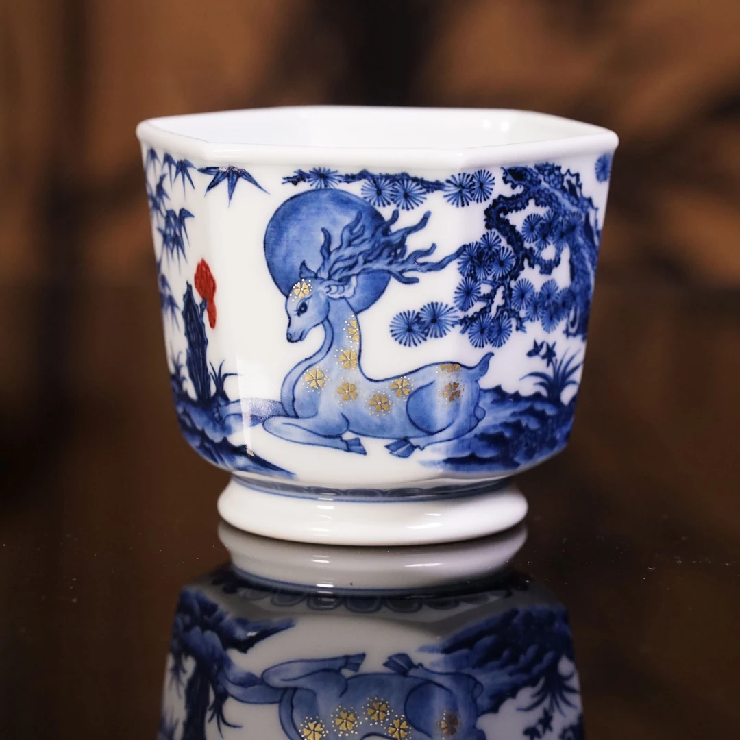 阳春白雪-松竹梅神鹿六方杯