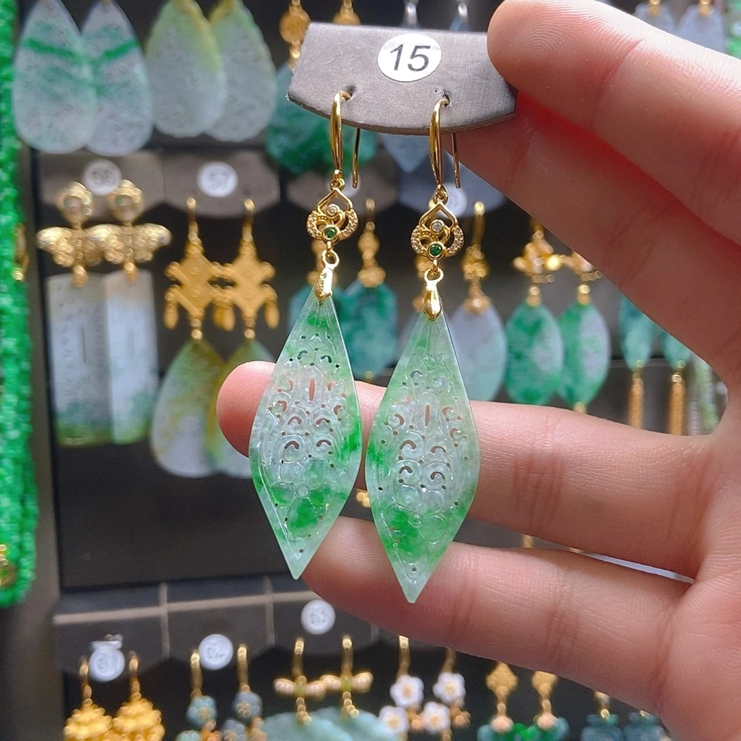 翡翠未镶嵌耳饰翡翠