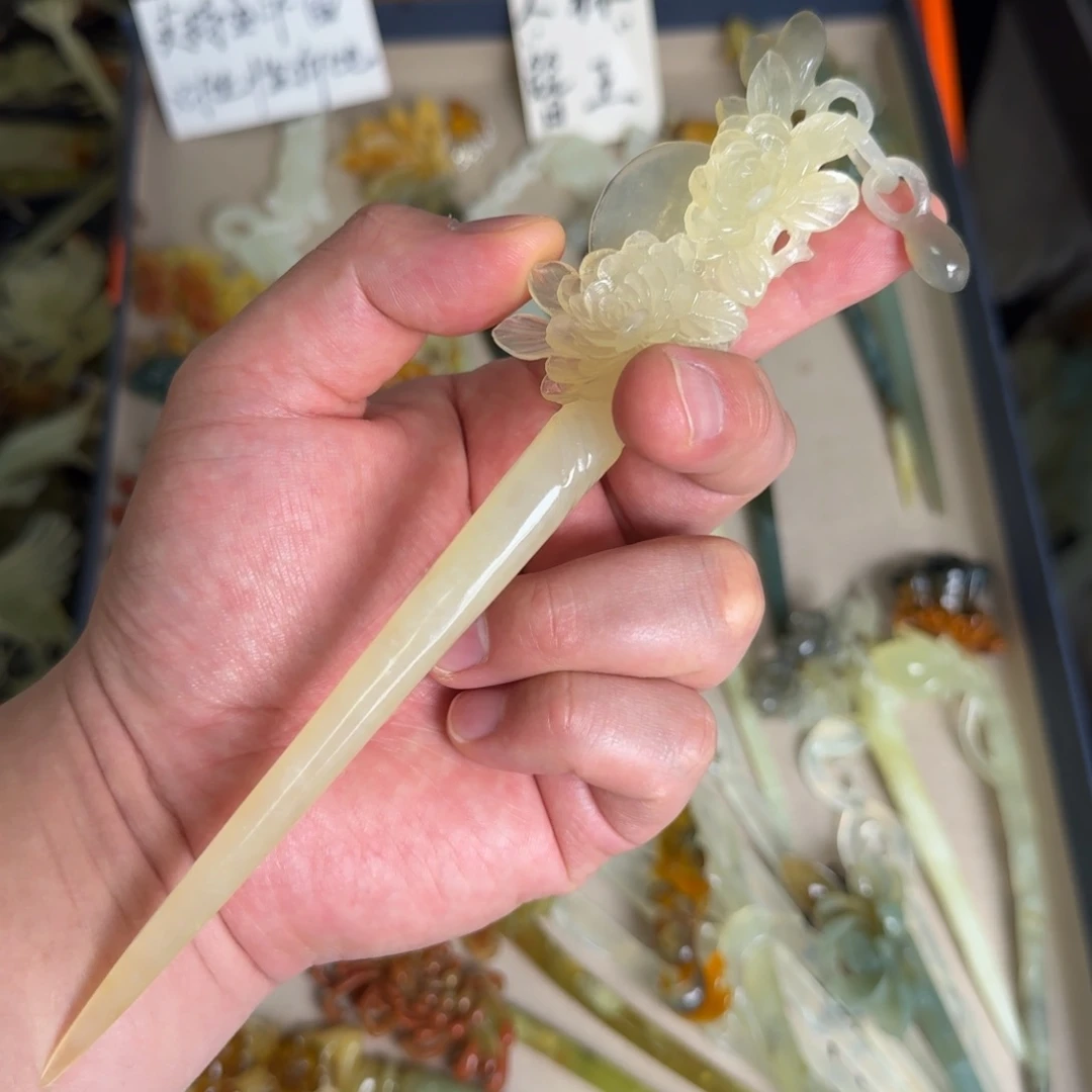 岫玉发饰未镶嵌雪**至