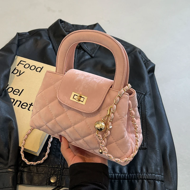 艾米兔女包2025新款菱格绣线精美链条手提休闲通勤单肩斜挎包