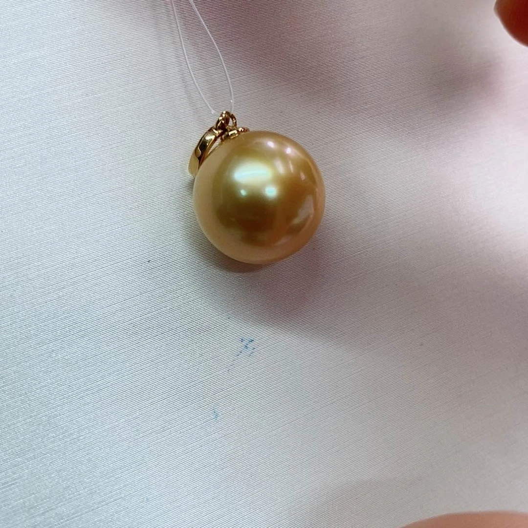 吊坠(不含链)18K金镶嵌海水珍珠12-13