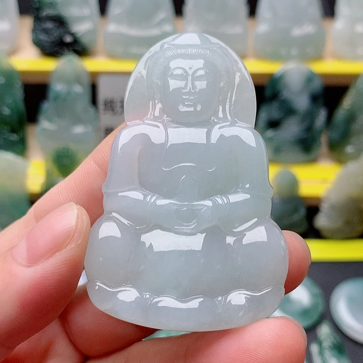 翡翠未镶嵌吊坠(不含链)正装观音