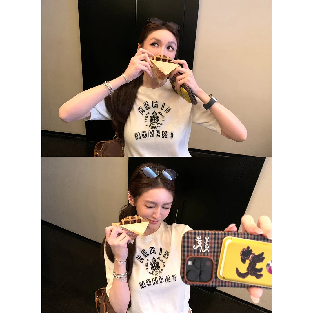 SKK'街头来电'年度爱穿私服 超细羊毛徽标饰嵌花长袖/中袖毛衫