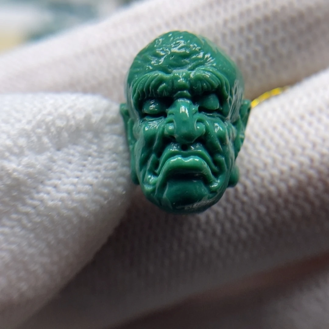 绿松石未镶嵌珠宝奇石罗汉13mm