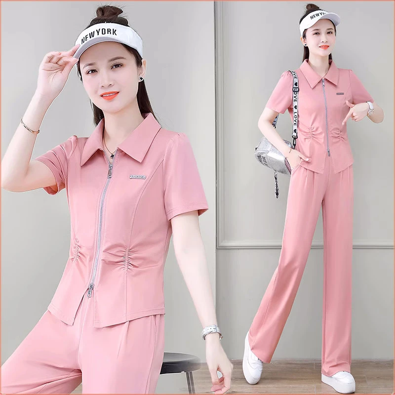 运动套装女夏季2025新款搭配一整套修身显瘦时髦洋气质减龄两件套