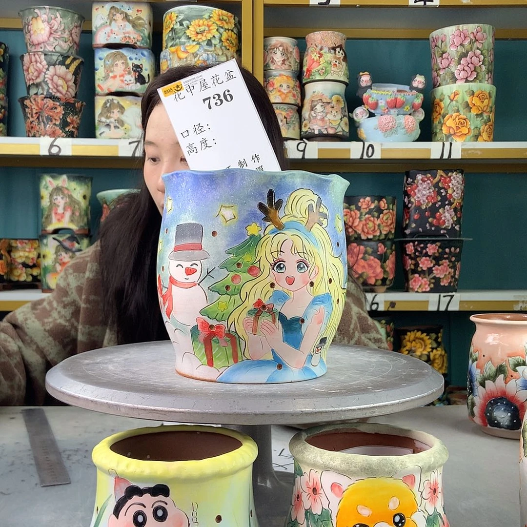 陶景德镇手工花盆736