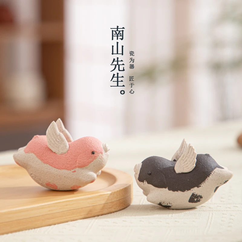 南山先生飞天小猪茶宠 紫砂创意可爱茶玩手工茶配件