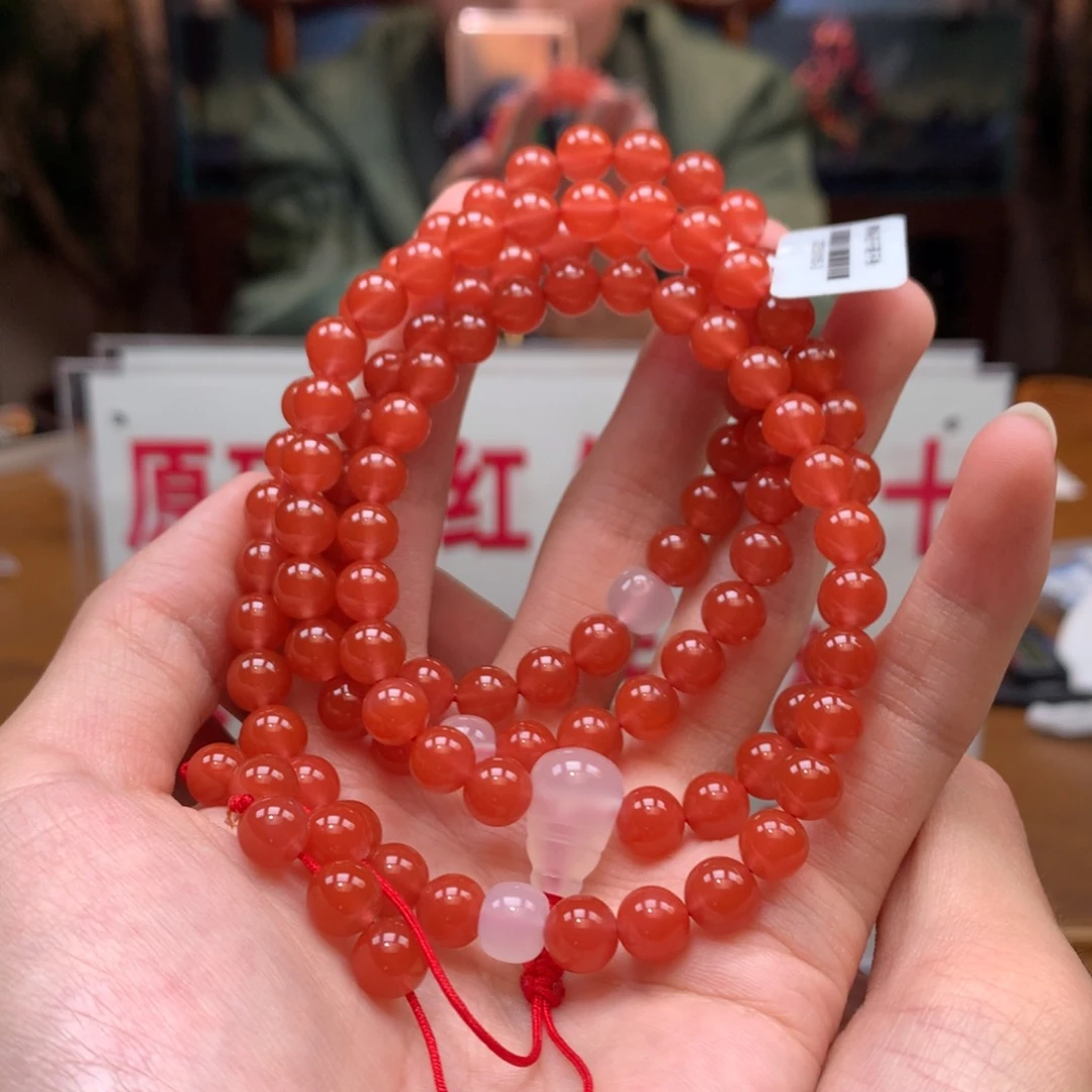 南红玛瑙套件未镶嵌用****7冰红7mm+