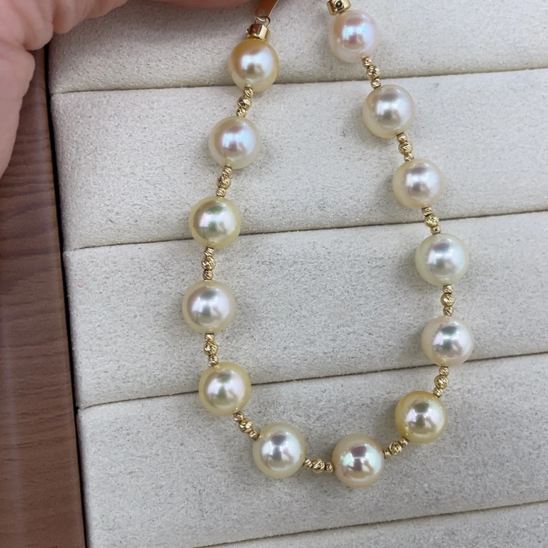 海水珍珠18K金镶嵌手绳