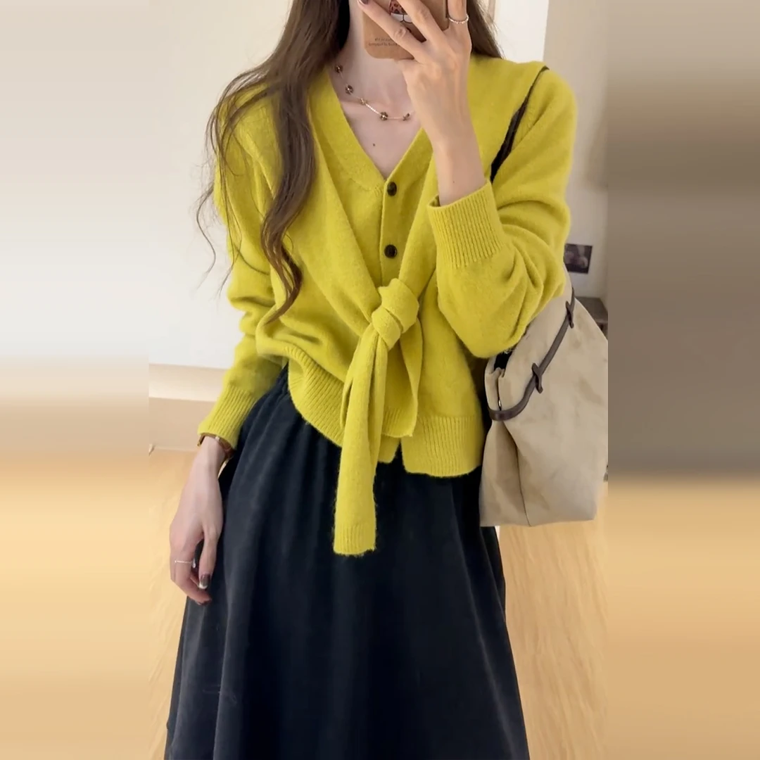 小香慵懒风针织毛衣套装裙子女秋冬季2025新款韩系穿搭一整套长裙