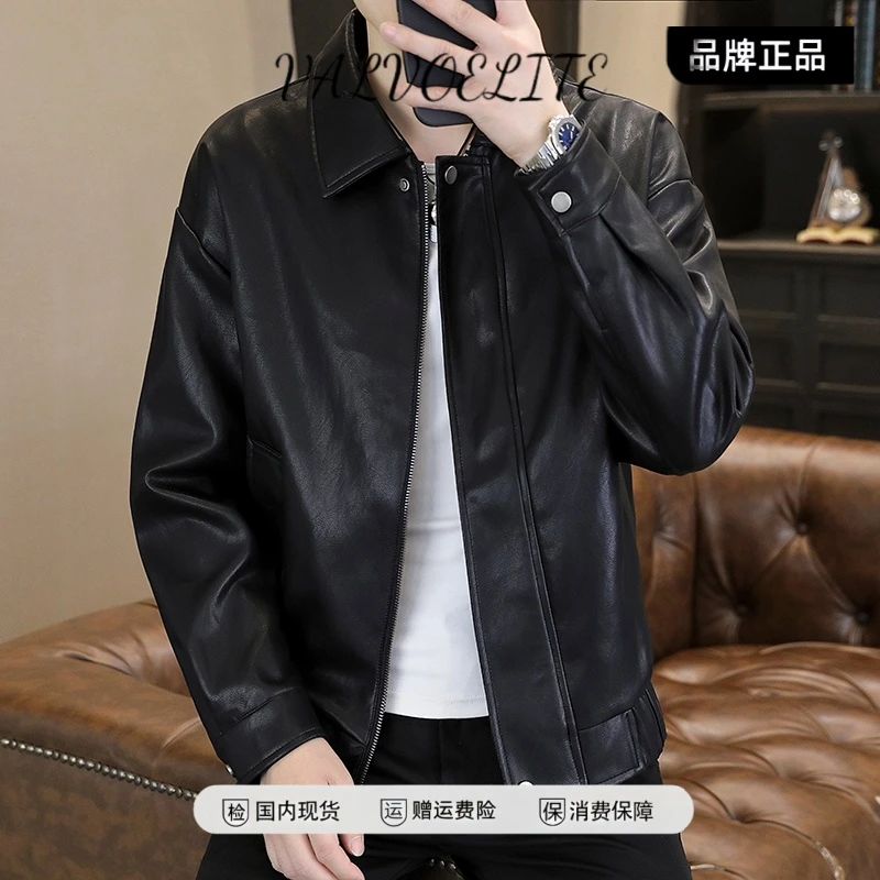 男士机车皮夹克春秋痞帅男装上衣2025新款高级感潮牌爆款休闲外套